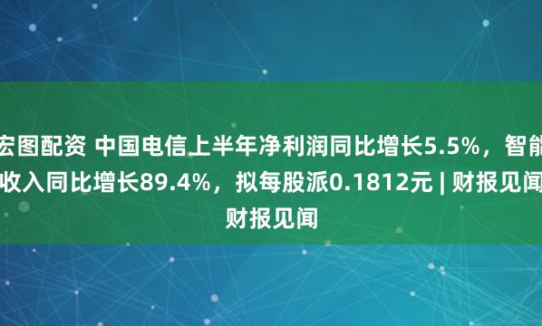 宏图配资 中国电信上半年净利润同比增长5.5%，智能收入同比增长89.4%，拟每股派0.1812元 | 财报见闻