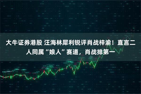 大牛证券港股 汪海林犀利锐评肖战梓渝！直言二人同属“娘人”赛道，肖战排第一
